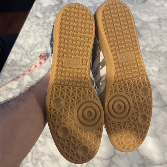 Adidas Samba Metallic Silver and White Sneakers - Picture 3 of 4